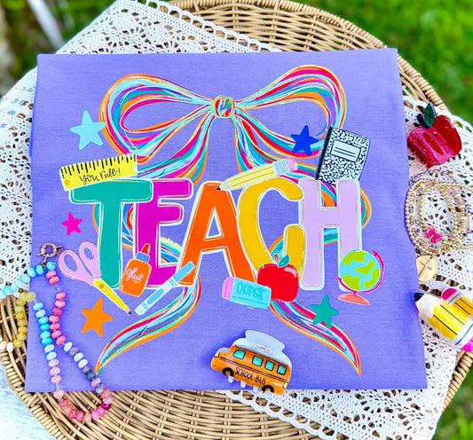 Teacher Coquette Doodles DTF Transfer