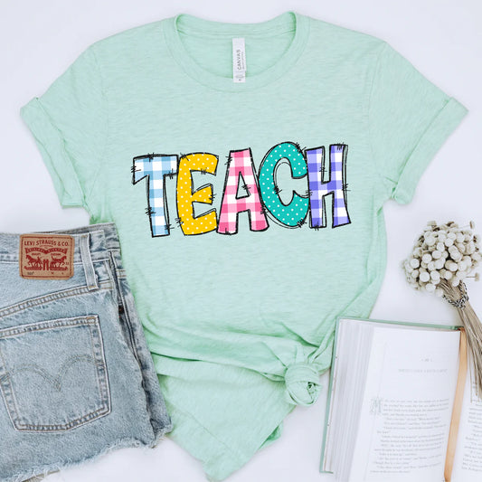 Teach Patchwork Summer DTF Transfer