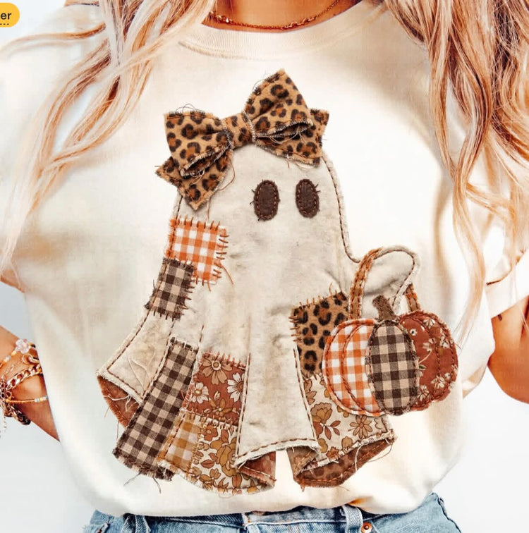Ghost Patchwork Halloween DTF Transfer