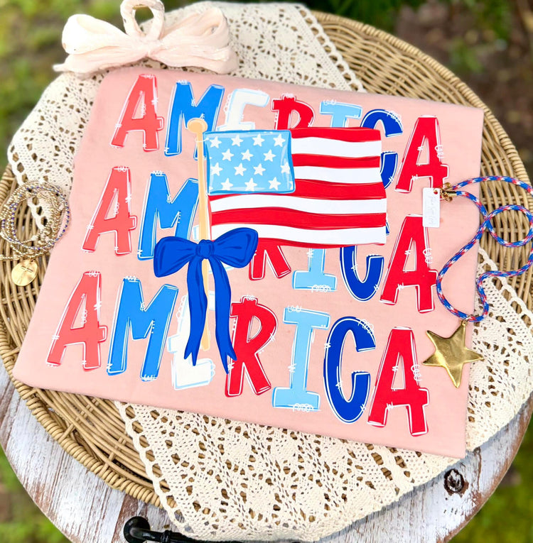 America Doodle 4th of July DTF Transfer