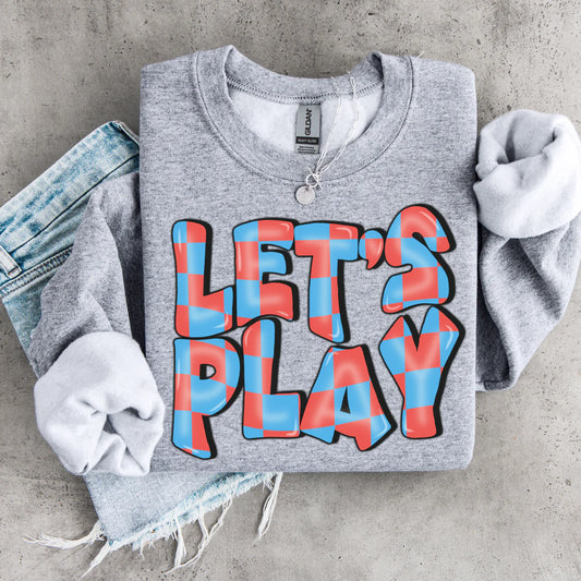 Checkered Let's Play DTF Transfer