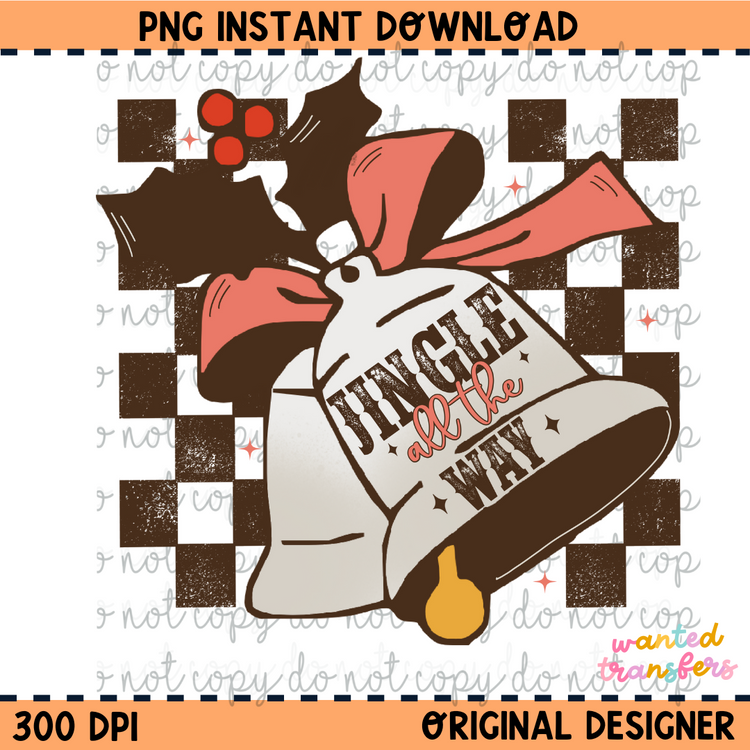 Vintage Jingle All the Way PNG Digital Download