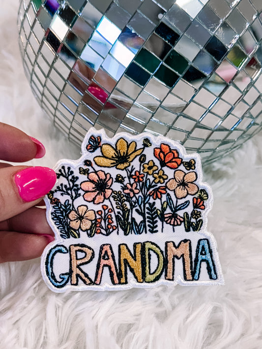 Floral Grandma Hat/Pocket Patch