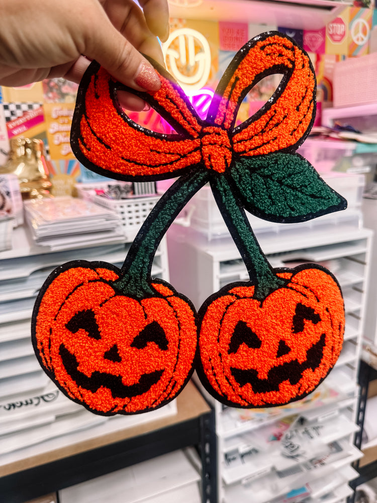 Pumpkin Cherries Chenille Patch (Adult Size)