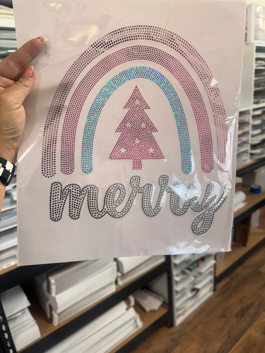 Merry Rainbow Spangle Transfer
