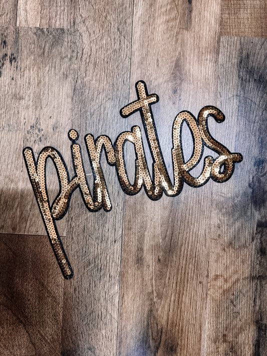 Gold Pirates Sequin Chenille Patch (Adult Size)