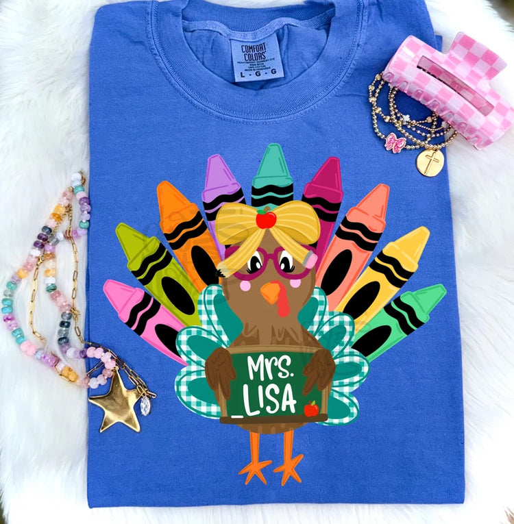 Personalized Thanksgiving Teacher DTF Transfer