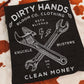 Dirty Hands Bloom Co Blue Collar DTF Transfer