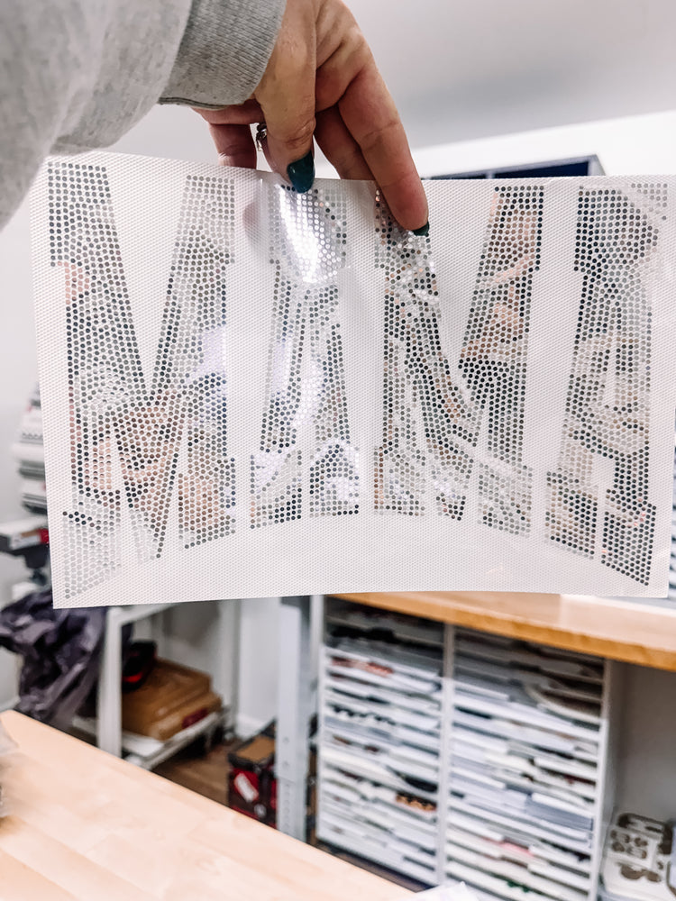 Silver Mama Spangle Transfer
