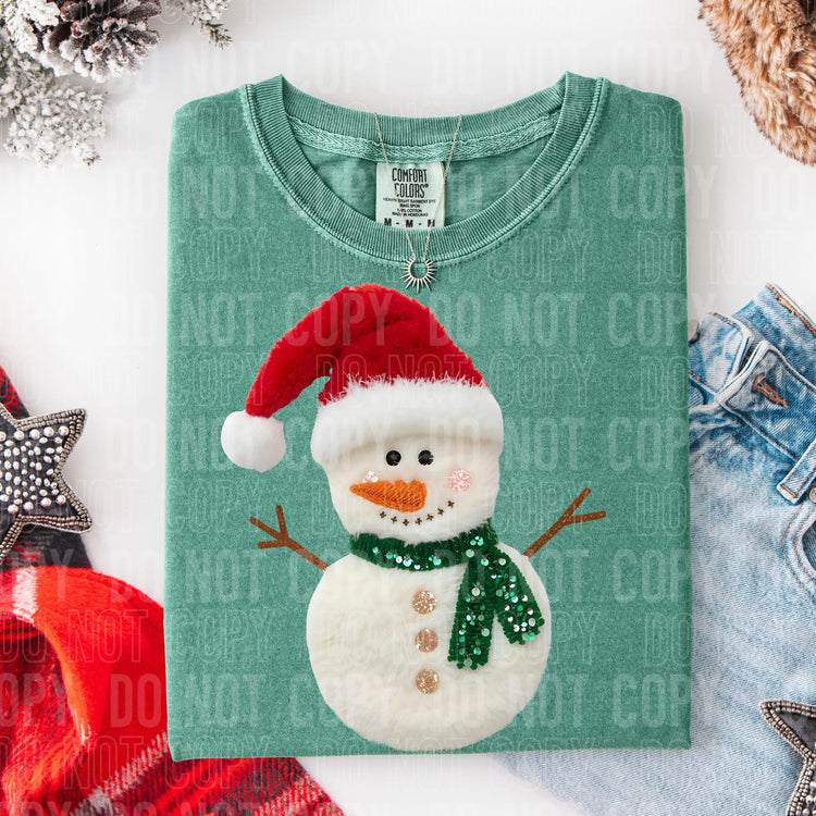 Faux Yarn Snowman DTF Transfer