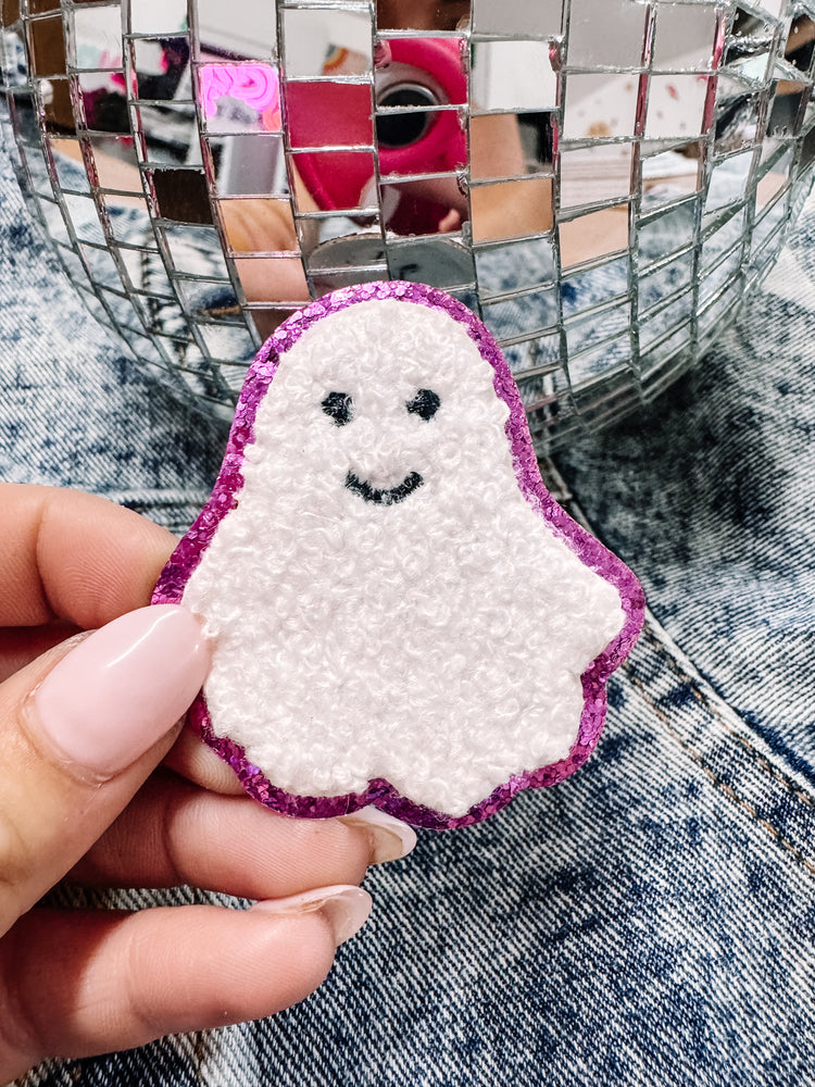 Purple Chenille Ghost Hat/Jacket Patch