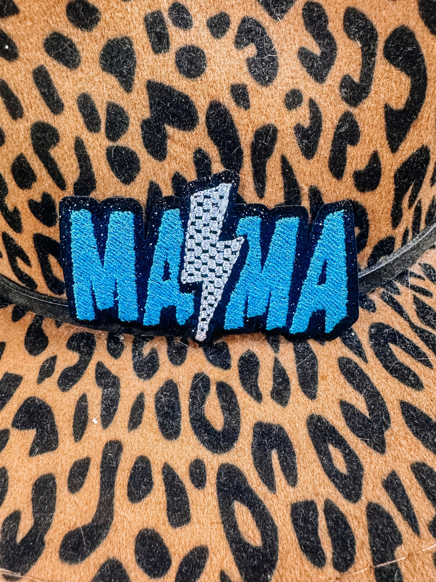 Teal Mama Lightening Bolt Hat/Pocket Patch