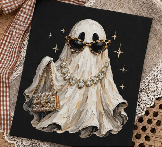 Preppy Halloween Ghost Doodle DTF Transfer