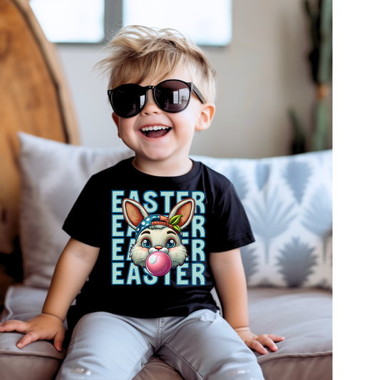 Bubble Bunny Blue Easter DTF Transfer