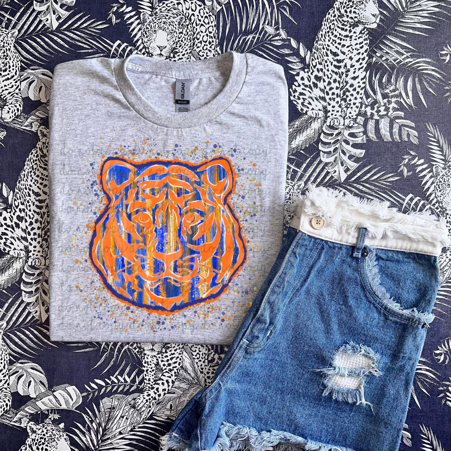 Brushstroke Auburn Tigers DTF Transfer