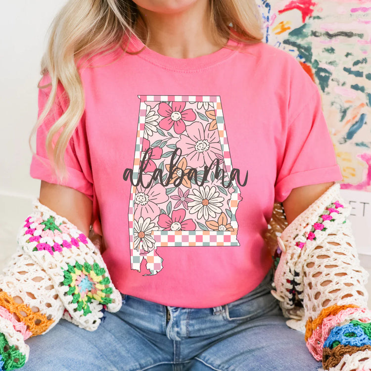 Spring Floral State Alabama DTF Transfer