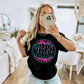 Neon Nebraska Leopard Circle DTF Transfer