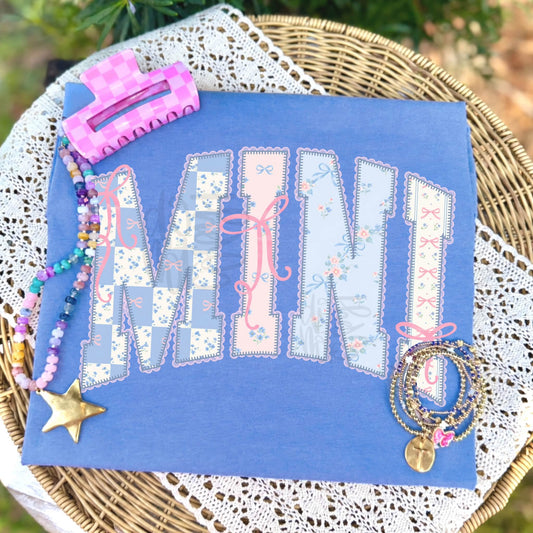 Mini Blue Floral DTF Transfer