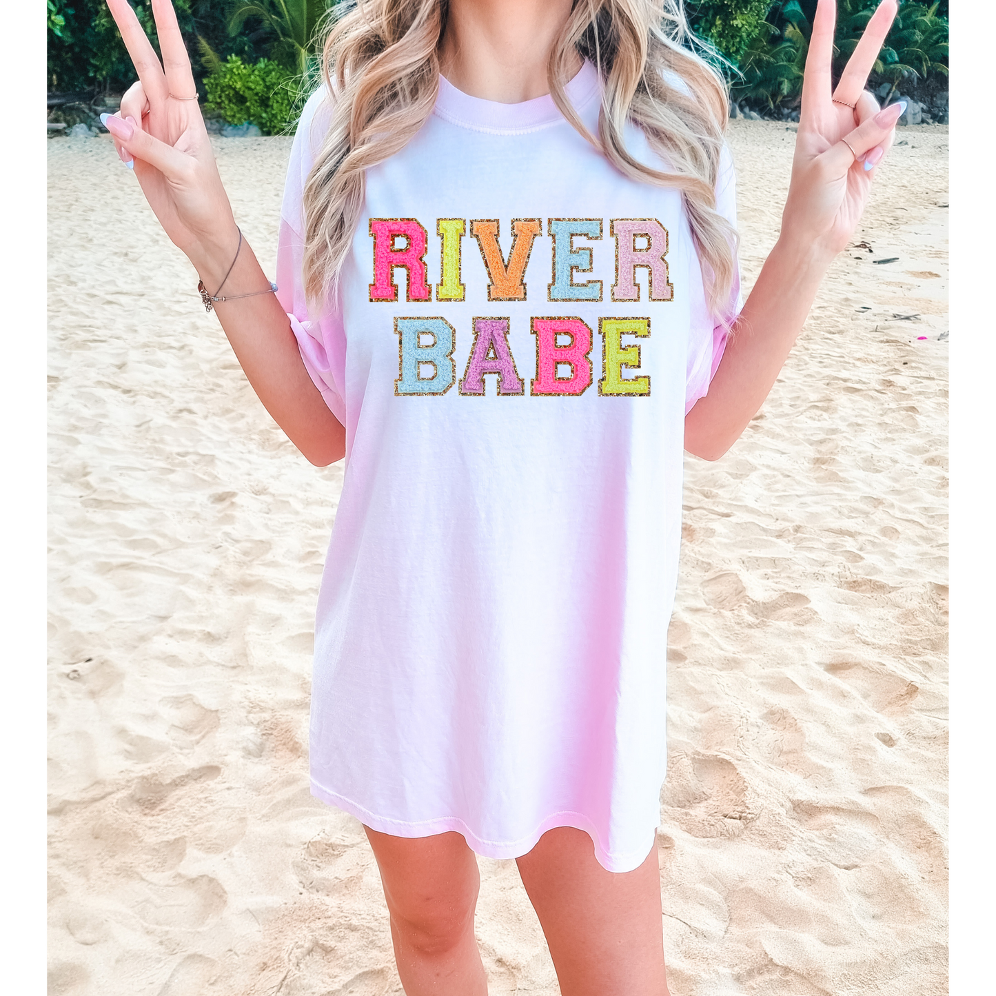 River Babe Faux Chenille Patch DTF Transfer