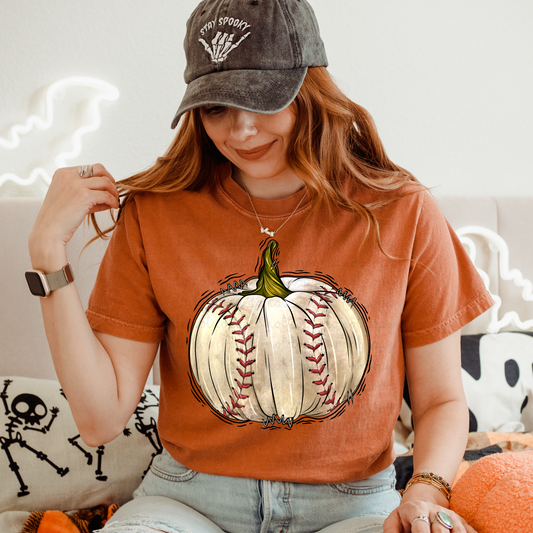 Baseball Pumpkin DTF Transfer