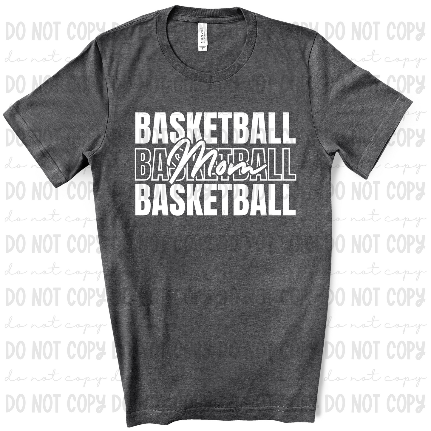 Basketball Mom Repeat Minimalist White Font DTF Transfer