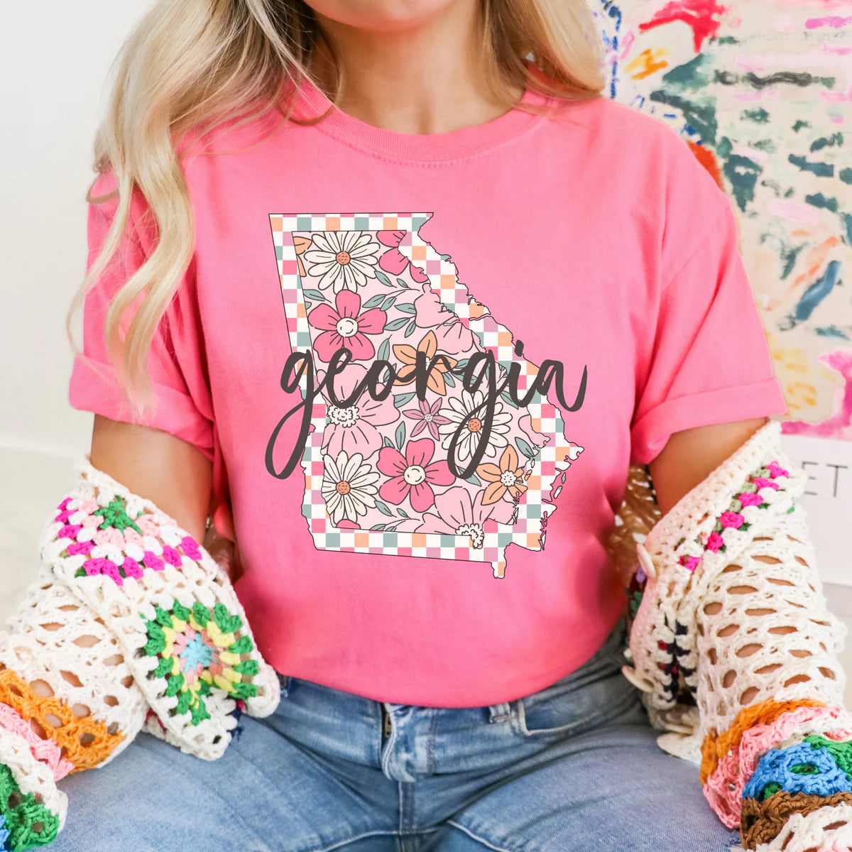 Spring Floral State Georgia DTF Transfer