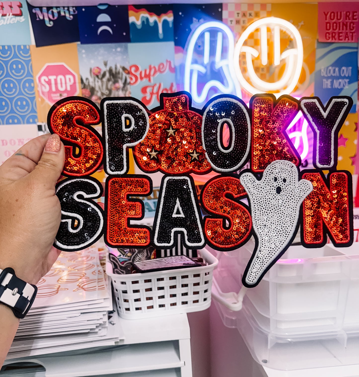 Spooky Season Sequin Patch (Adult Size)