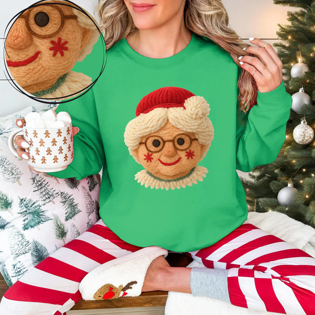 Faux Yarn Mrs. Claus DTF Transfer