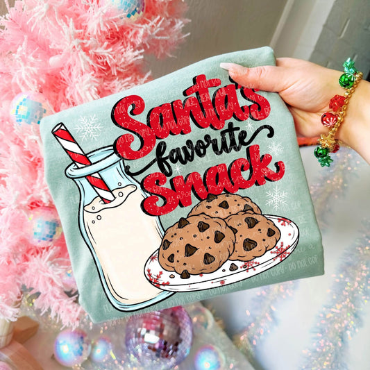 Santas Favorite Snack Christmas DTF Transfer