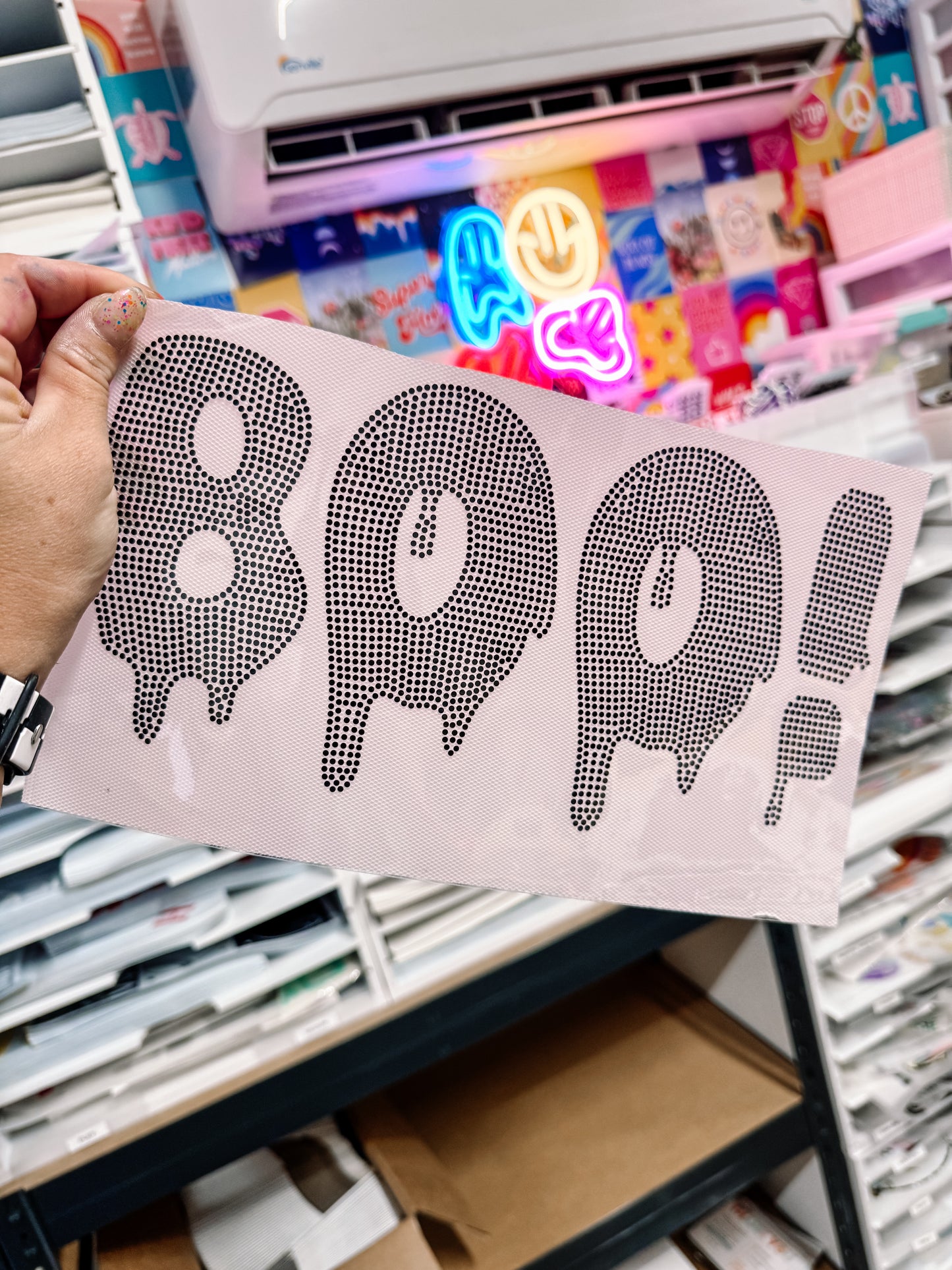 Boo Halloween Spangle Transfer