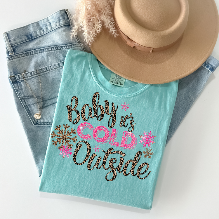 Baby It's Cold Outside Faux Sequin DTF Transfer