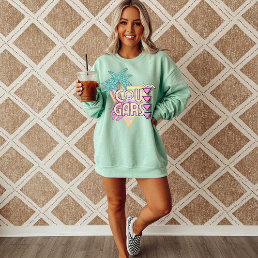 Cougars Palm Tree Mascot DTF Transfer