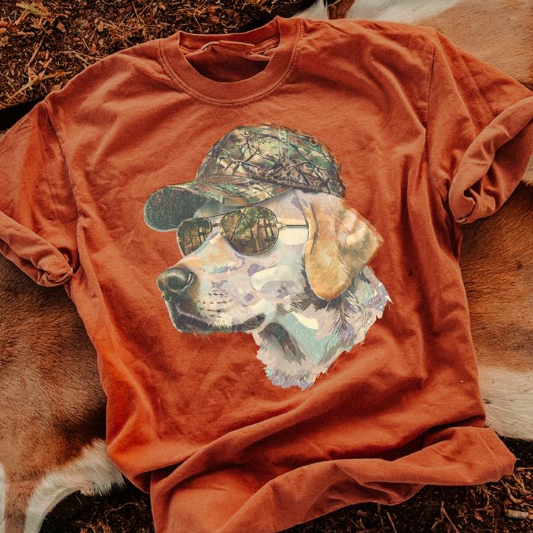 Dog With Camo DTF Transfer