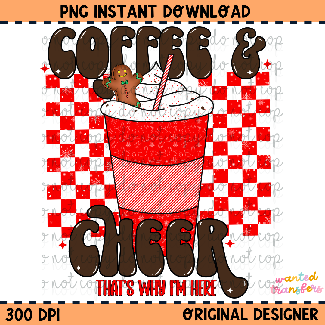 Coffee & Cheer Christmas PNG Digital Download