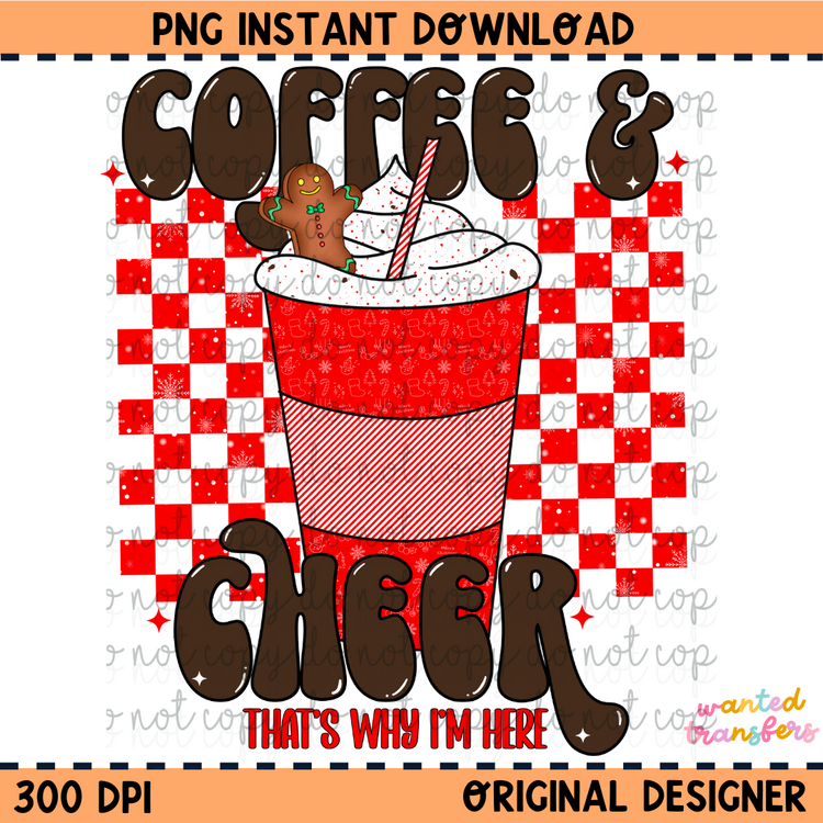 Coffee & Cheer Christmas PNG Digital Download