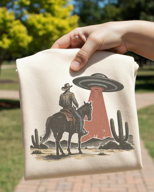Cowboy And UFO DTF Transfer