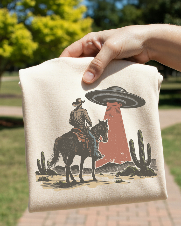Cowboy And UFO DTF Transfer