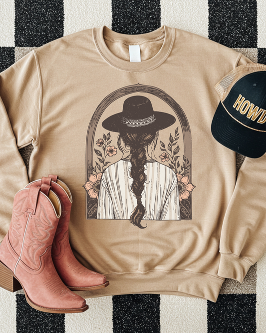 Cowgirl Floral Frame DTF Transfer