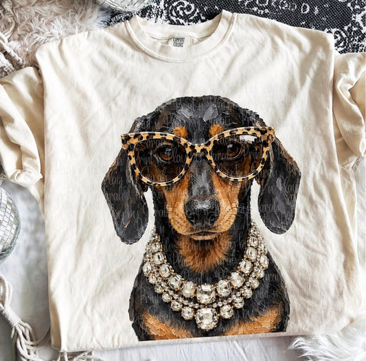 Preppy Weiner Dog DTF Transfer