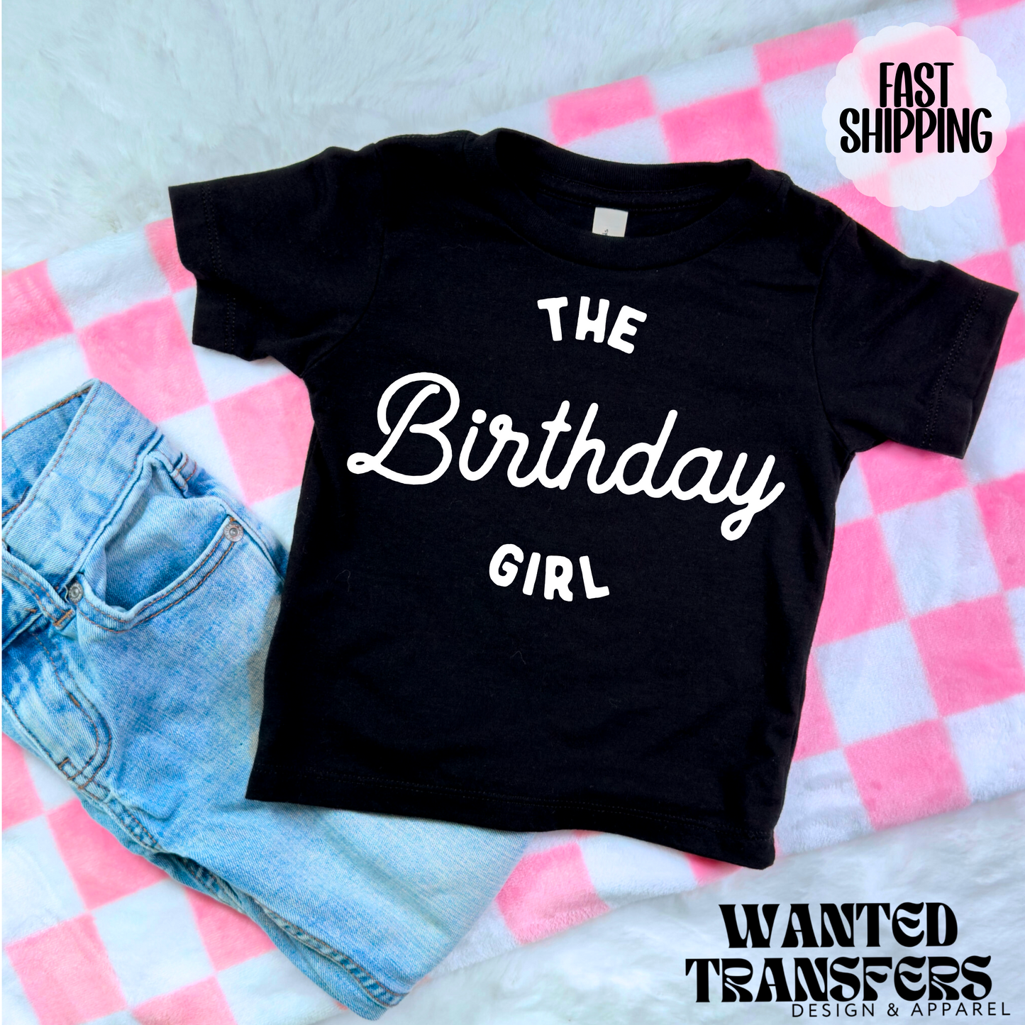 Retro The Birthday Girl, Girls Birthday Shirt, Tee, Onesie, Birthday Girl, All Ages, Toddler, Youth, Kids Bday, Minimalist