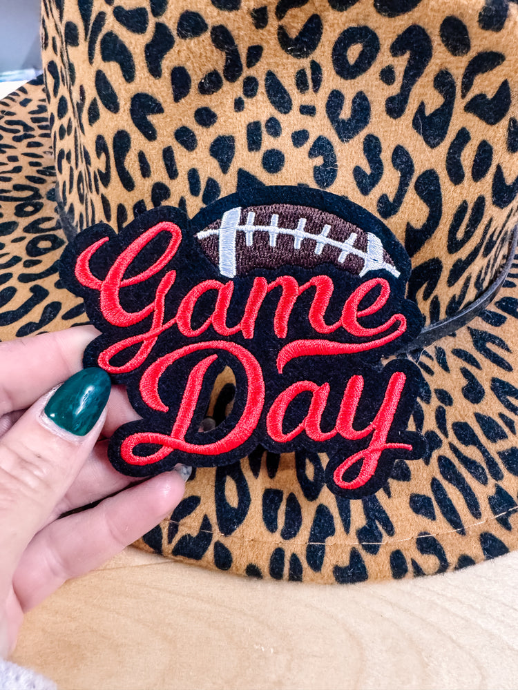 Red Game Day Football Hat/Pocket Patch