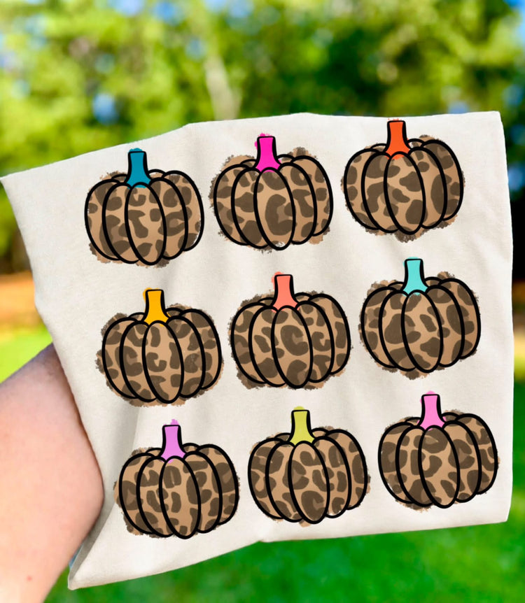 Leopard Pumpkin Patch Grid DTF Transfer
