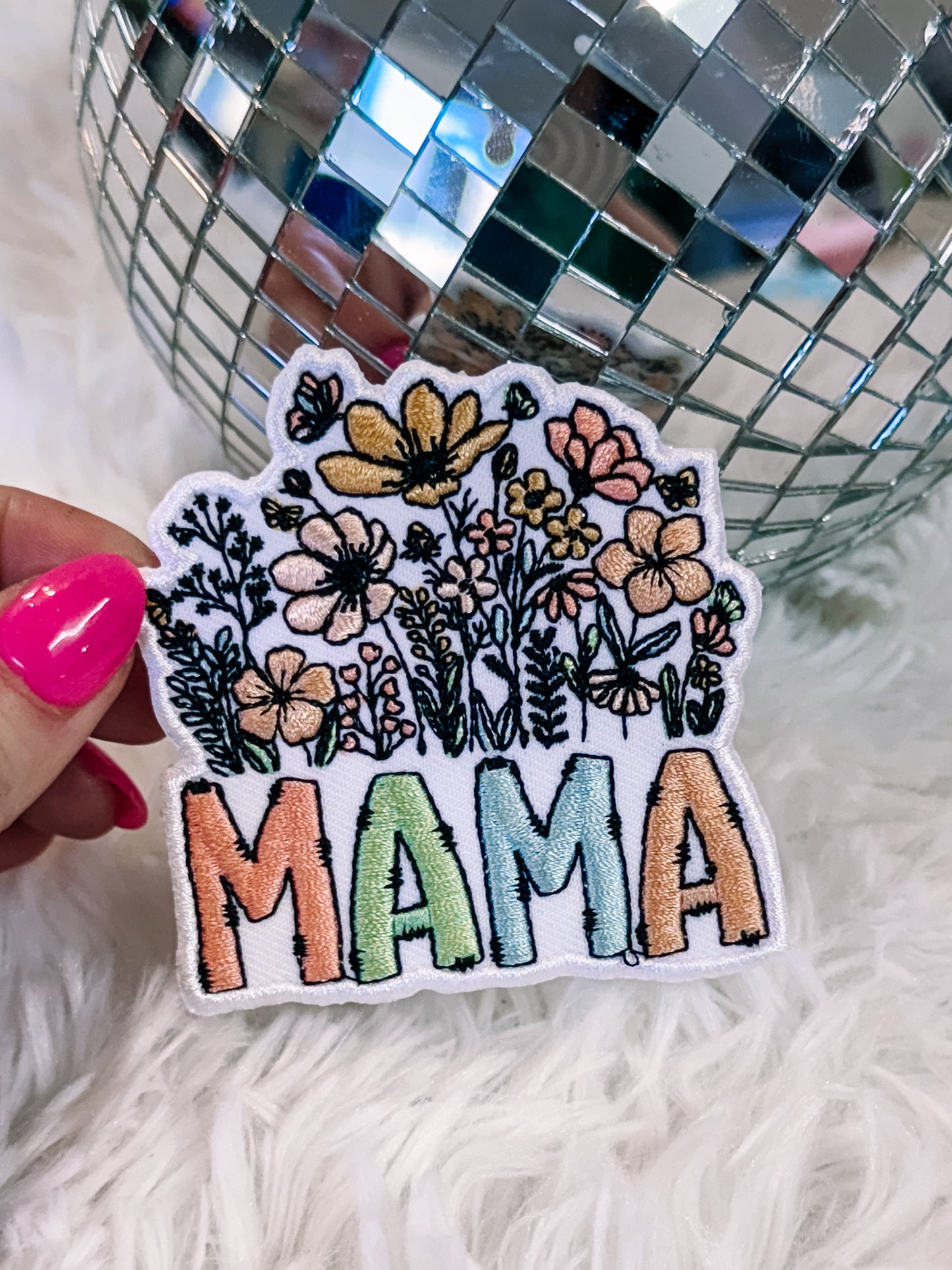 Floral Mama Hat/Pocket Patch