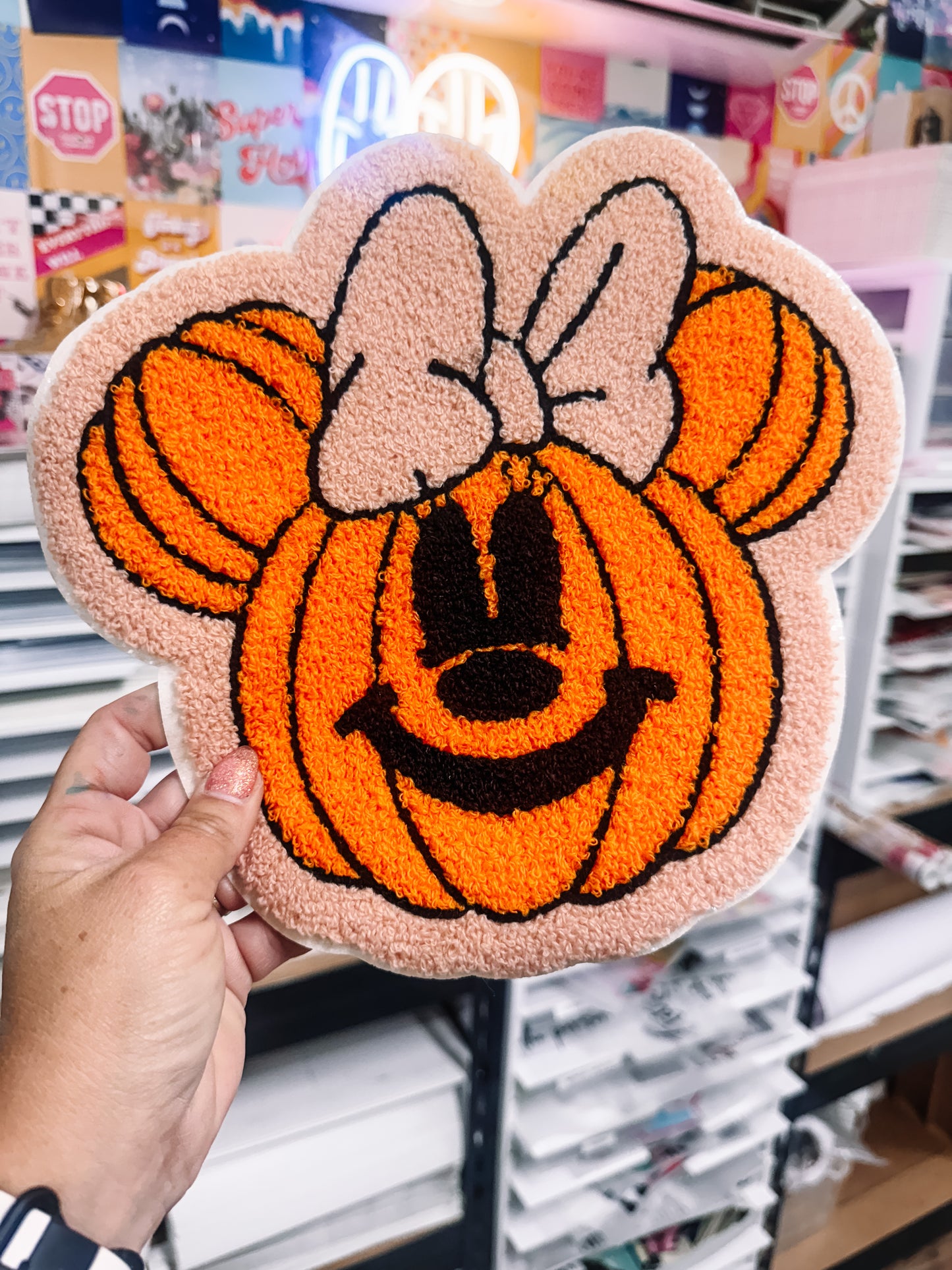 Pumpkin Ears Chenille Patch (Adult Size)