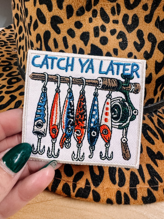 Catch Ya Later Patriotic Fishing Hat/Pocket Patch