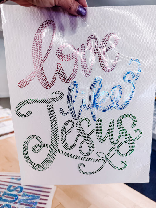 Love Like Jesus Spangle Transfer