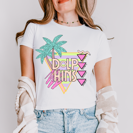 Dolphins Palm Tree Mascot DTF Transfer