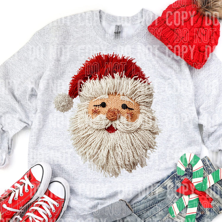 Faux Yarn Santa DTF Transfer