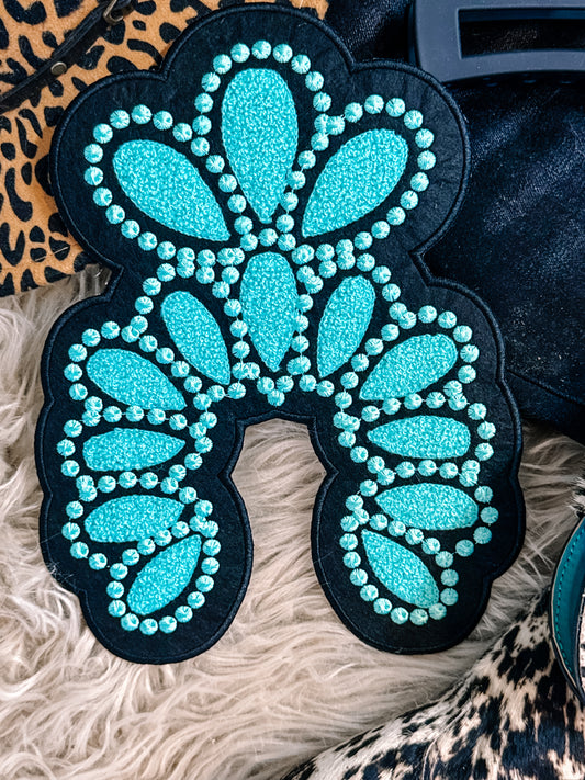 Turquoise Smash Chenille Patch