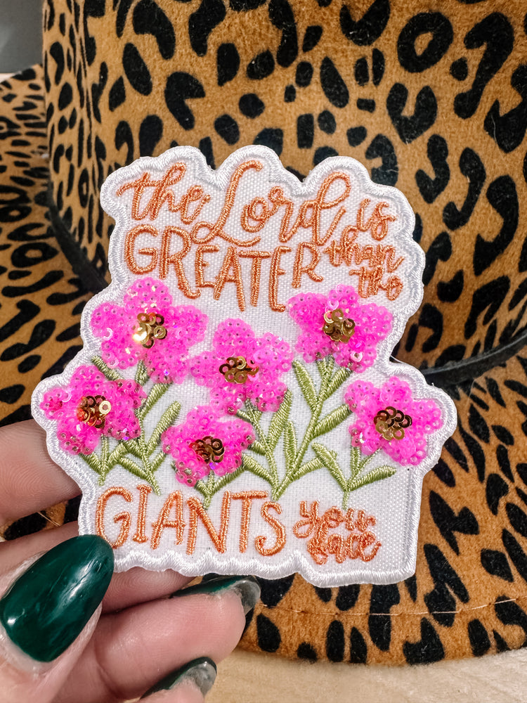 The Lord is Greater Floral Hat/Pocket Patch